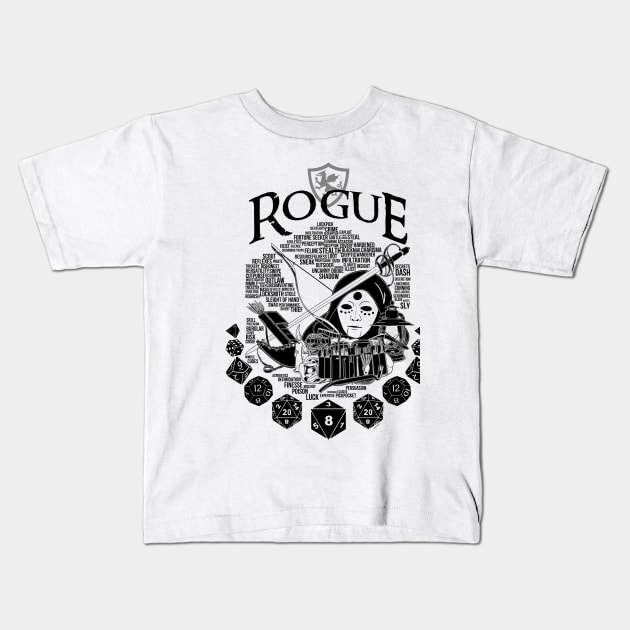 RPG Class Series: Rogue - Black Version Kids T-Shirt by Milmino